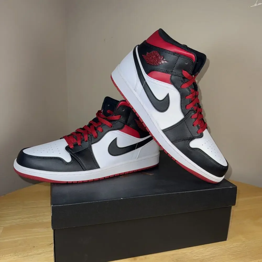 Size 14 - Air Jordan 1 Mid Black Gym Red New OG BOX
